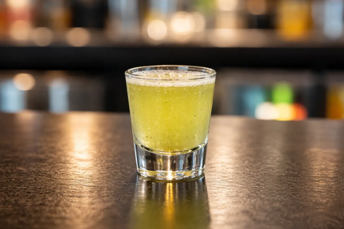 Image of Green Tea Shot in a Shot Glass