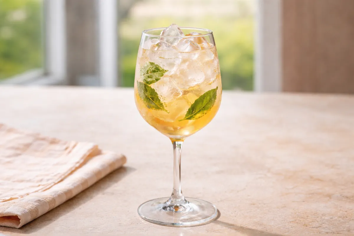 Peach Basil Spritz Recipe Image