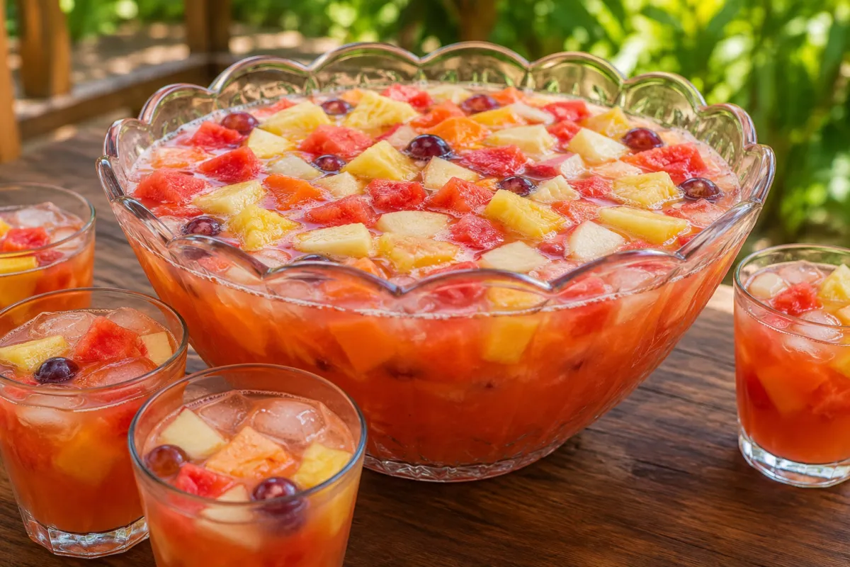Image of Venezuelan Rum Punch (Tizana con Ron) in a Punch Bowl